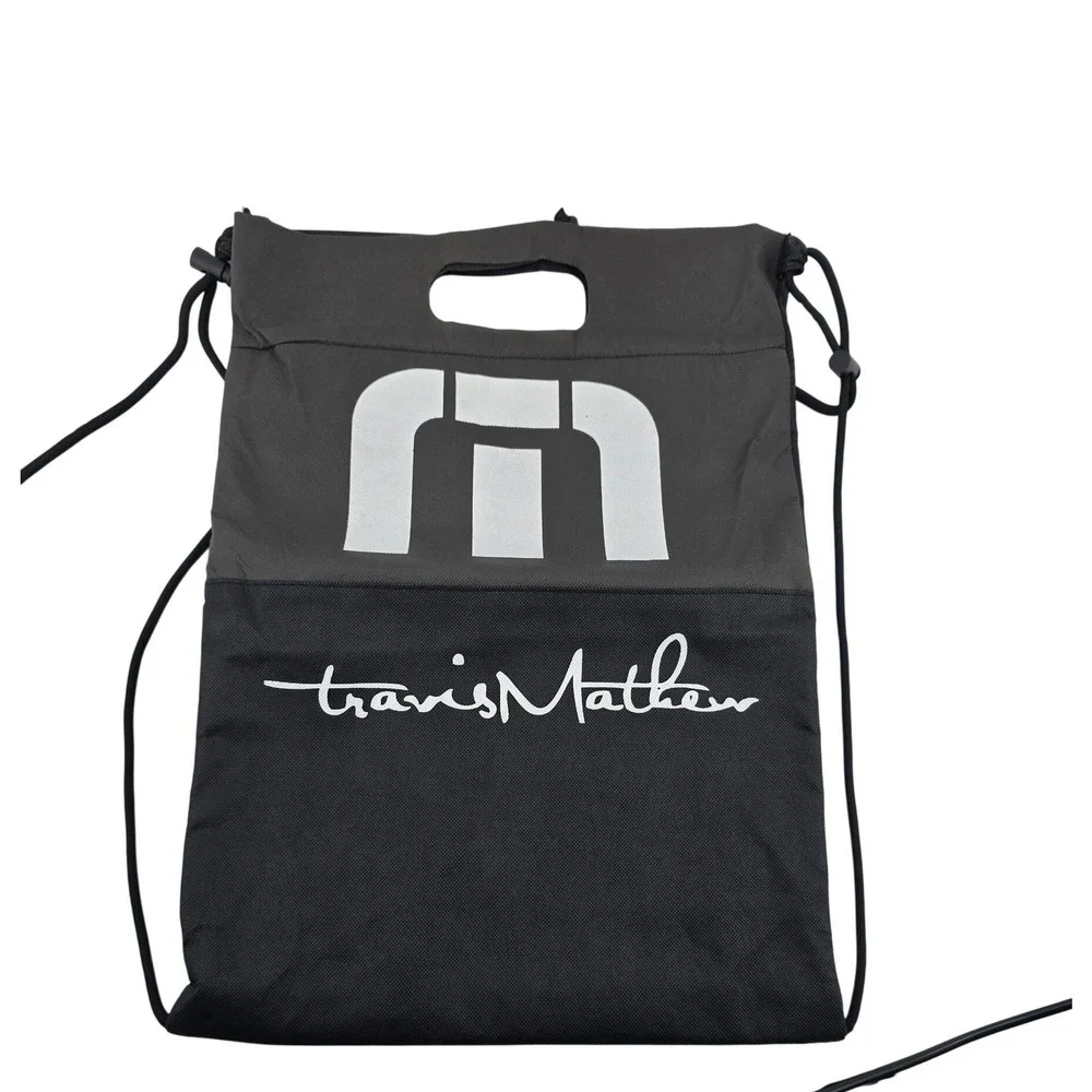 TravisMathew Drawstring Backpack Unisex OS Black Gray Insulated Cooler‎ Bag Logo
